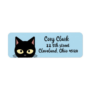 NAUWKEURIGE CAT PEEKING ART RETURN ADRES ETIKETTER ETIKET