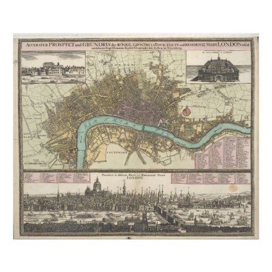 NAUWKEURIGE ENQUÊTE EN INDELING VAN LONDEN FOTO AFDRUK (Voorkant)