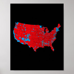 Nauwkeurige kaart van de verkiezingsuitslag 2024 1 poster