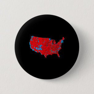 Nauwkeurige kaart van de verkiezingsuitslag 2024 1 ronde button 5,7 cm