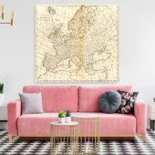 Nauwkeurige kaart van Europa Canvas Afdruk (Insitu (Woonkamer))