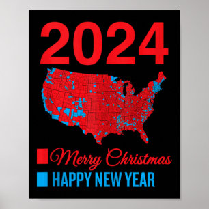 Nauwkeurige Verkiezingskaart Vrolijk Kerstfeest Ge Poster