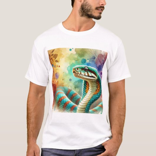 Nauyaca Snake 050824AREF122 - Watercolor T-shirt (Voorkant)