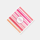Nauze Waterverf Roze stripesonogram Servet (Hoek)