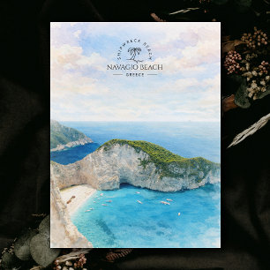 Navagio Beach, Schipbreuk strand, Griekenland, Wat Briefkaart
