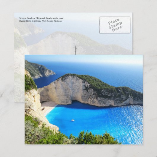 Navagio Beach, Zakynthos, Griekenland Briefkaart (Voorkant / Achterkant)