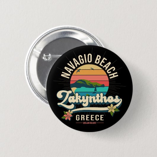 Navagio Beach, Zakynthos, Griekenland Ronde Button 5,7 Cm (Voorkant /achterkant)