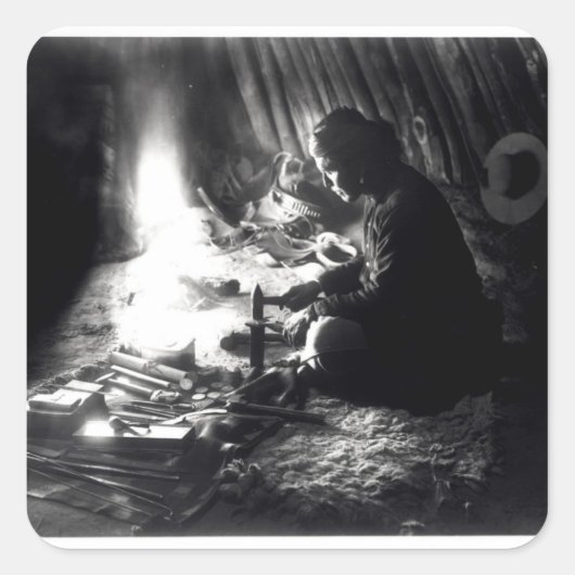 Navaho silversmith, c.1915 vierkante sticker (Voorkant)