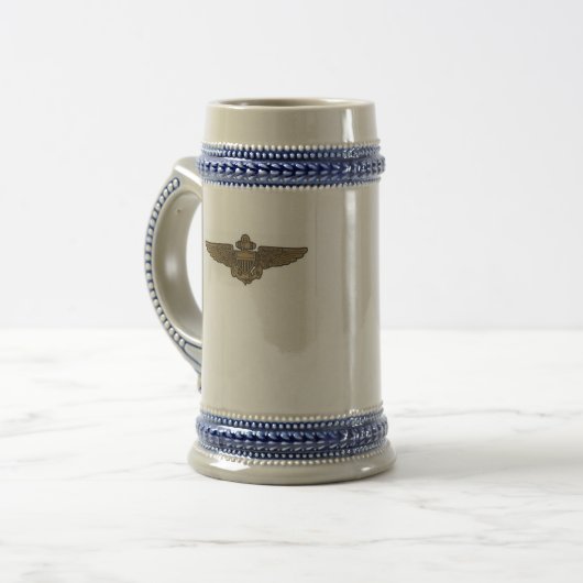 NAVAIR 0966 Stein met Aviator Wings Bierpul (Voorkant links)