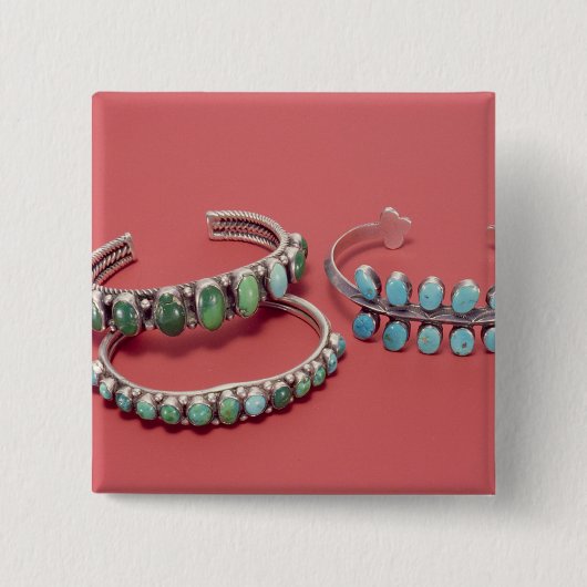 Navajo armelets vierkante button 5,1 cm (Voorkant)