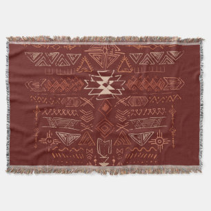 Navajo Azteken: Etnisch doodle patroon. Deken