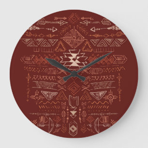 Navajo Azteken: Etnisch doodle patroon. Grote Klok