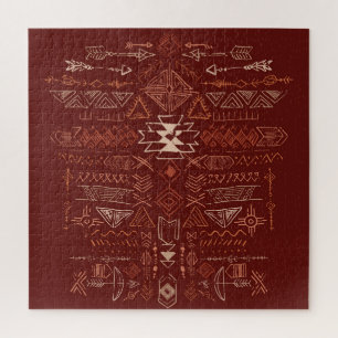 Navajo Azteken: Etnisch doodle patroon. Legpuzzel