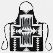 Navajo Black & Grey All-Over Print Apron Schort (Voorkant)