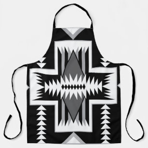 Navajo Black & Grey All-over Print Apron Schort