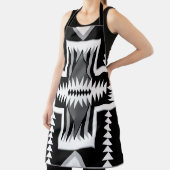 Navajo Black & Grey All-Over Print Apron Schort (Insitu)