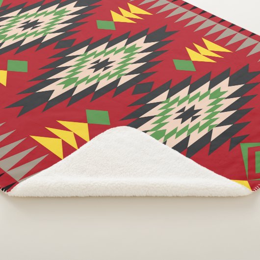 Navajo Design-1 Sherpa Blanket Sherpa Deken (3/4)