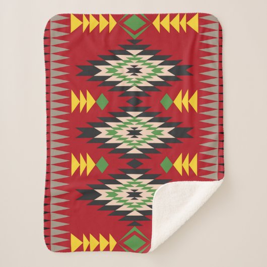 Navajo Design-1 Sherpa Blanket Sherpa Deken (Voorkant)