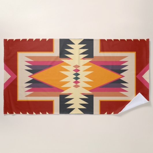Navajo Design-8 Beach Towel Strandlaken (Voorkant)
