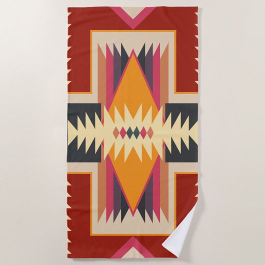 Navajo Design-8 Beach Towel Strandlaken (Voorkant)