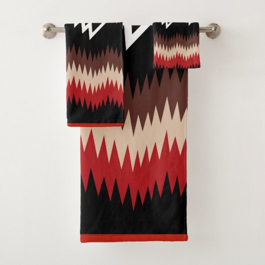 Navajo Design 9 Bath Towel Set Bad Handdoek (Insitu)