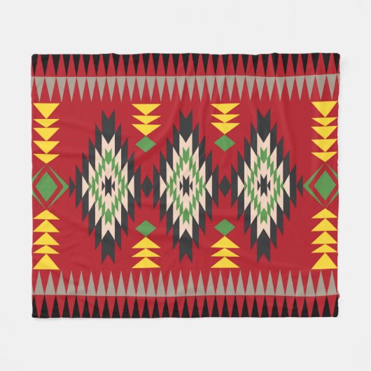 Navajo Design Pattern-1 Fleece Blanket (Voorkant (Horizontaal))