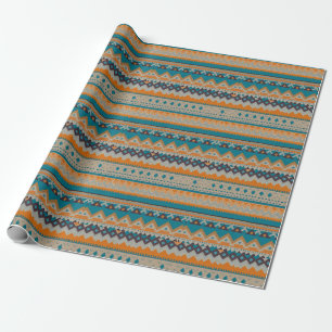 Navajo Design Yellow Turquoise Wrapping Paper Cadeaupapier