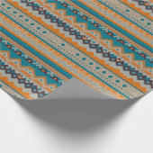 Navajo Design Yellow Turquoise Wrapping Paper Cadeaupapier (Hoek)
