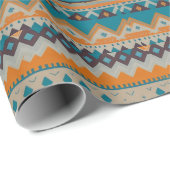 Navajo Design Yellow Turquoise Wrapping Paper Cadeaupapier (Rol Hoek)