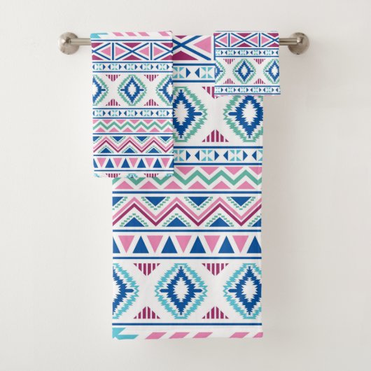 Navajo Ethnic Tribal Pattern Bath Towel Set Bad Handdoek (Insitu)