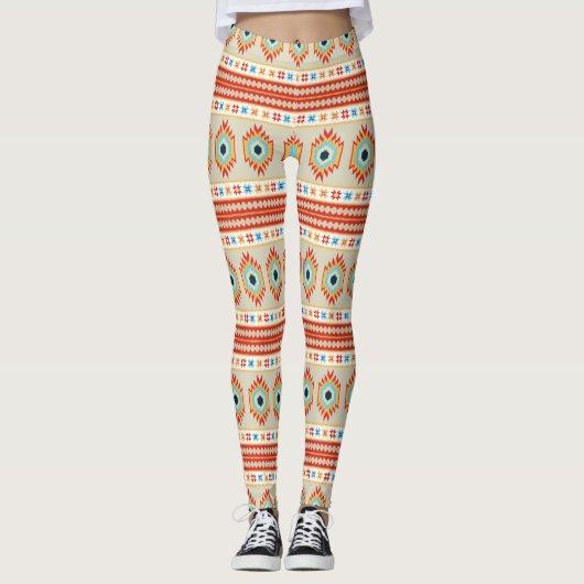 Navajo geïnspireerde Leggings: Zuidwestelijke woes Leggings (Voorkant)