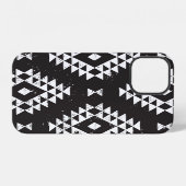 Navajo geometrisch: zwart wit tribale. iPhone hoesje (Achterkant horizontaal)