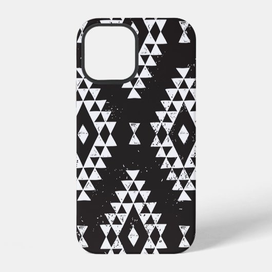 Navajo geometrisch: zwart wit tribale. iPhone hoesje (Achterkant)