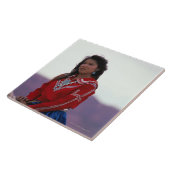 Navajo Girl op Horseback Tegeltje (Zijkant)