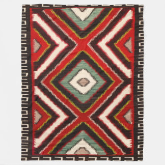 Navajo Horse Saddle Blanket 1890s Print Fleece Deken