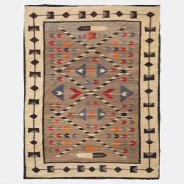 NAVAJO HORSE SADDLE BLANKET PRINT FROM  1900 FLEECE DEKEN