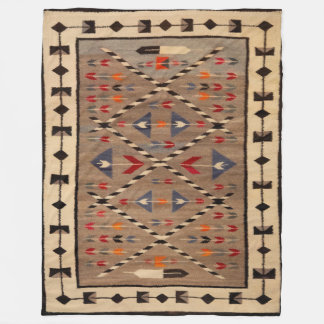 NAVAJO HORSE SADDLE BLANKET PRINT FROM 1900 FLEECE DEKEN