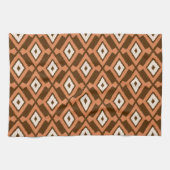 Navajo Ikat Pattern, Brown, Rust and Cream Theedoek (Horizontaal)
