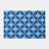 Navajo Ikat Pattern, Indigo and Denim Blue Deurmat (Voorkant)