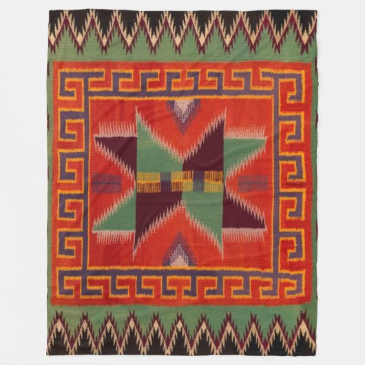 NAVAJO INDIAN 1800S PAARD ZADELDEKEN FLEECE (Voorkant)