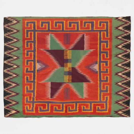 NAVAJO INDIAN 1800S PAARD ZADELDEKEN FLEECE (Voorkant (Horizontaal))