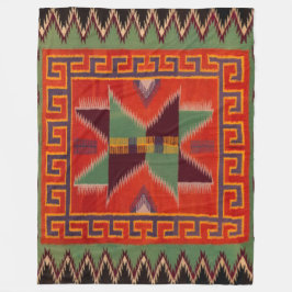 NAVAJO INDIAN 1800S PAARD ZADELDEKEN FLEECE DEKEN