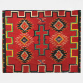 NAVAJO INDIAN 1890 HORSE SADDLE BLANKET FLEECE DEKEN (Voorkant (Horizontaal))