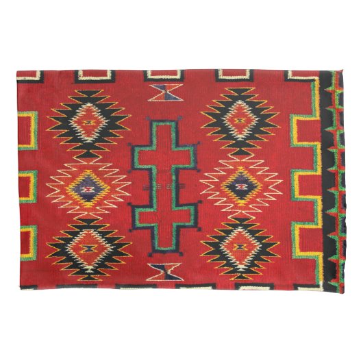 NAVAJO INDIAN 1890 HORSE SADDLE BLANKET KUSSENSLOOP (Voorkant)