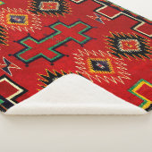 NAVAJO INDIAN 1890 HORSE SADDLE BLANKET SHERPA DEKEN (3/4)