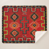 NAVAJO INDIAN 1890 HORSE SADDLE BLANKET SHERPA DEKEN (Voorkant (horizontaal))