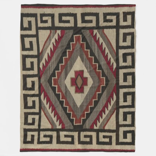 NAVAJO INDIAN ANTIEK TAPESTRY FLEECE DEKEN (Voorkant)