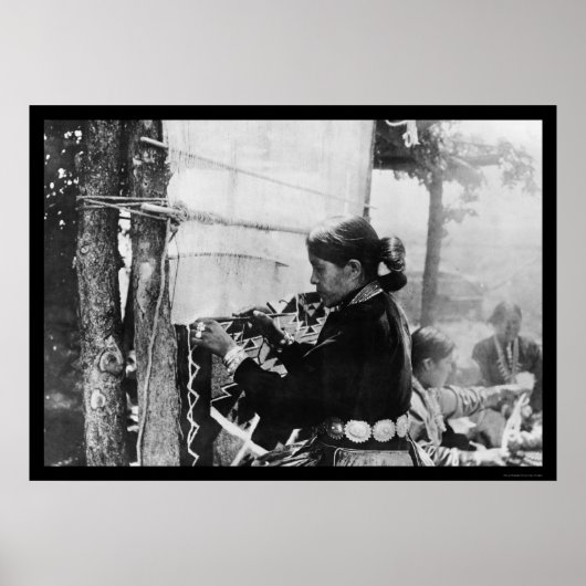 Navajo Indian Weaver 1912 Poster (Voorkant)