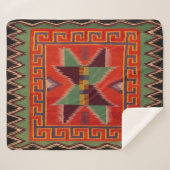 NAVAJO INDIASE 1800S PAARD ZADELDEKEN SHERPA SHERPA DEKEN (Voorkant (horizontaal))