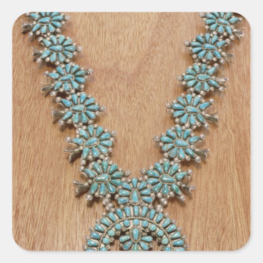 Navajo ketting vierkante sticker (Voorkant)